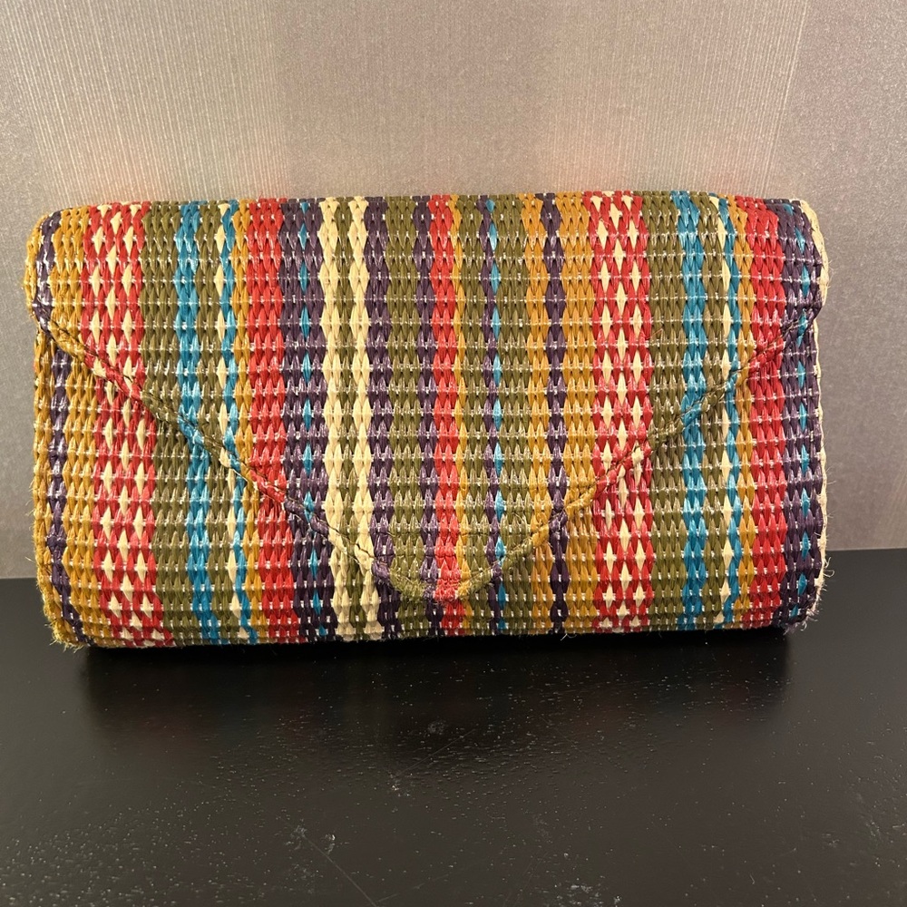 Ronny Kobo Multicolor Woven Clutch